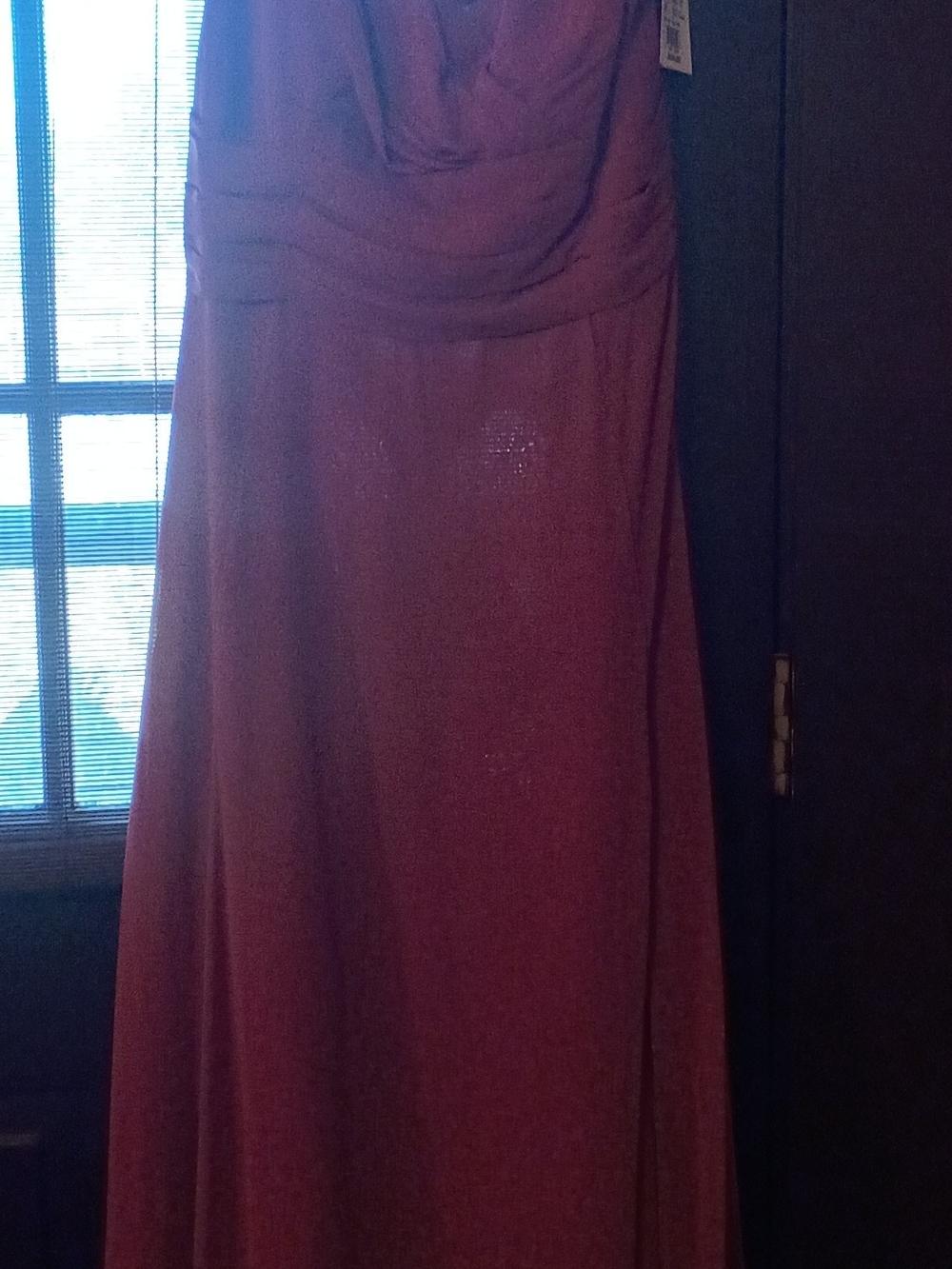 Strapless Prom A-Line Dress in Burgundy